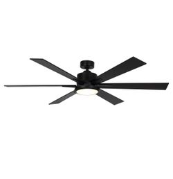 65” Black ceiling fan with light and remote