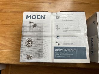 New Moen Adler Shower Head & Tub Faucet Set