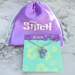 Disney Lilo & Stitch STITCH Crystal Necklace, New With Bag. 