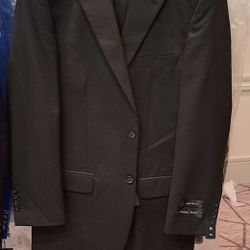 Brand New All Black Single Breast 100% Wool Suit