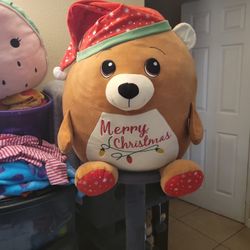 Large Merry Christmas Bear Stuffed Animal