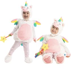 Halloween Spooktacular Creations Baby Unicorn Costume Jumpsuit with Wings and Star Wand for Toddler Kids Halloween Dress Up Party