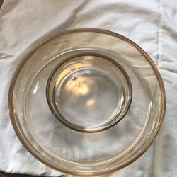 Handmade Gold Rimmed Glass Bowls.  Made In Poland. $25 For Both Bowels 