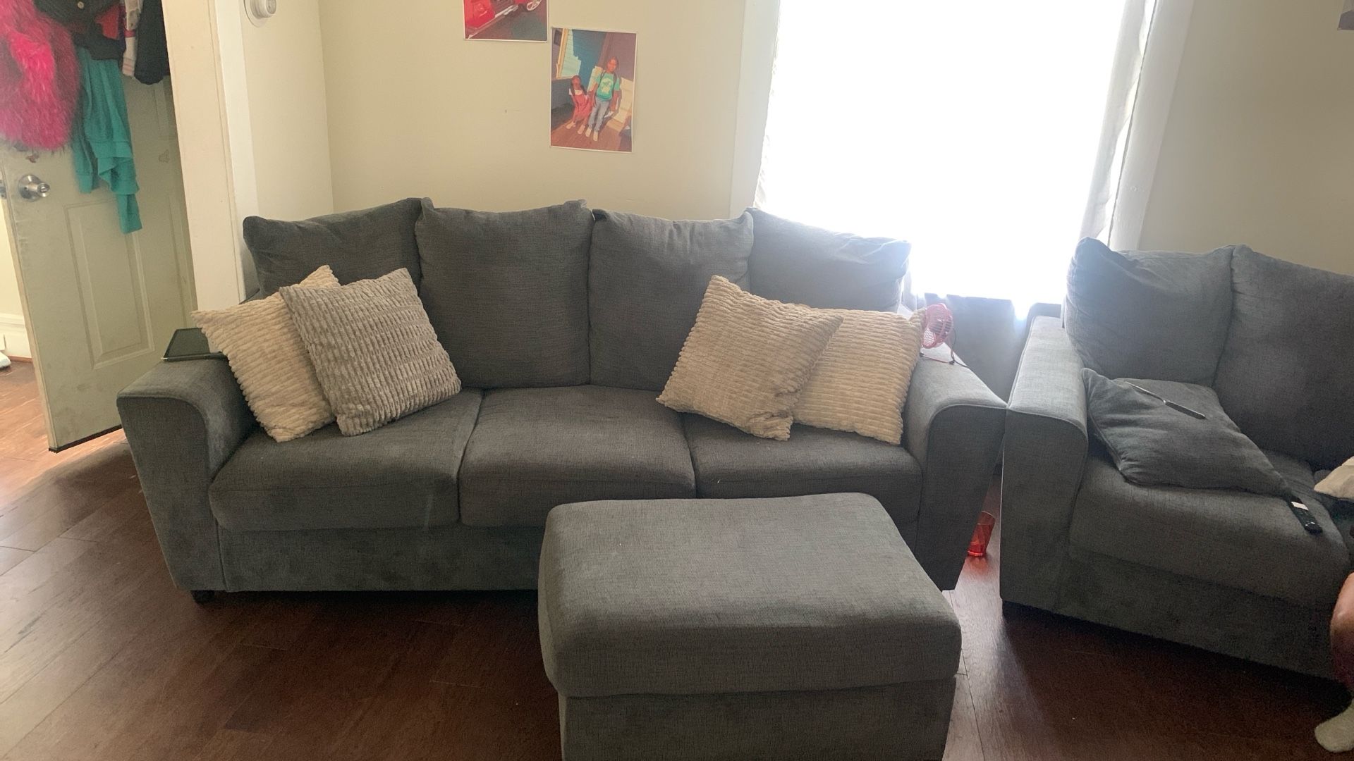 Still Like New 2 Piece Love Seat With Ottoman Just Got It This Year January