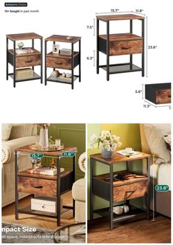 wood night stand set