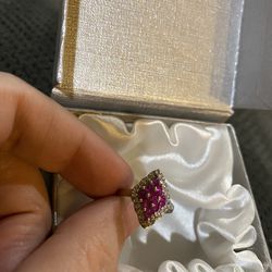 Genuine Ruby Silver Ring – Size 6 – New