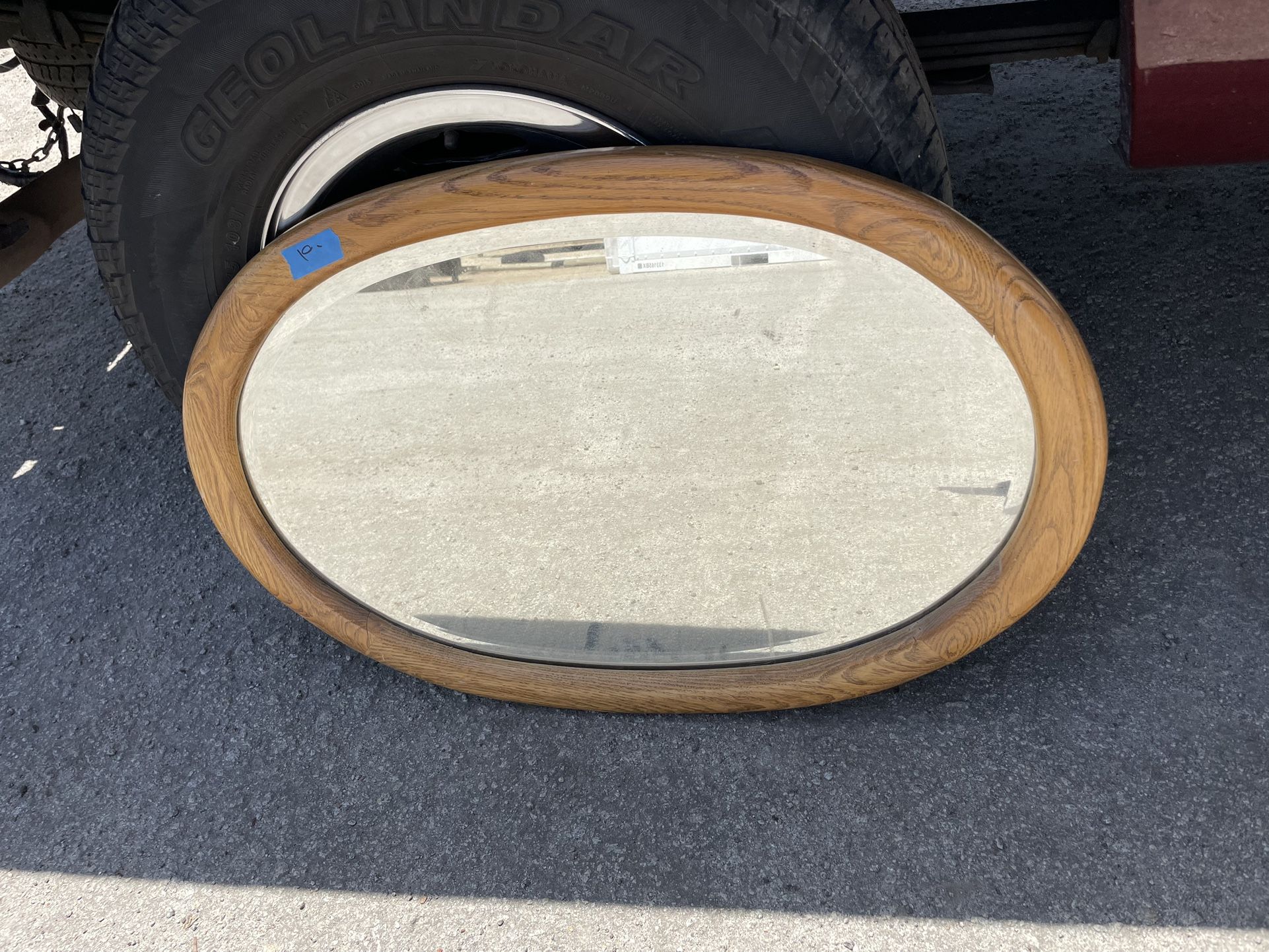 Oval Oak Mirror