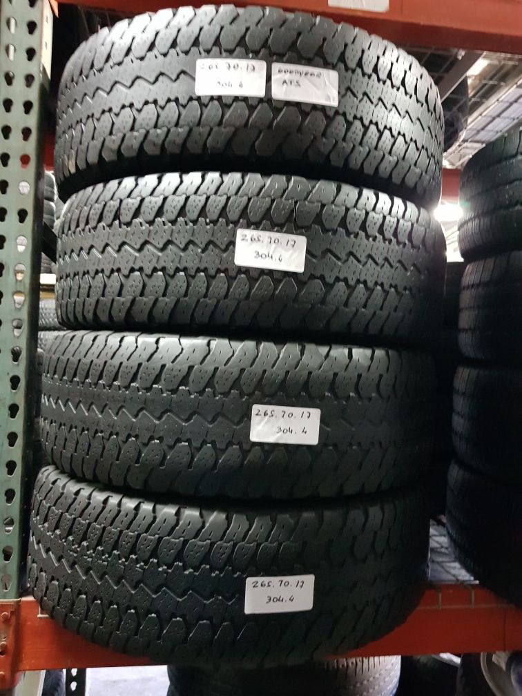 (4) USED TIRES P265/70R17 GOODYEAR WRANGLER ATS 265 70 17 for Sale in Fort  Lauderdale, FL - OfferUp