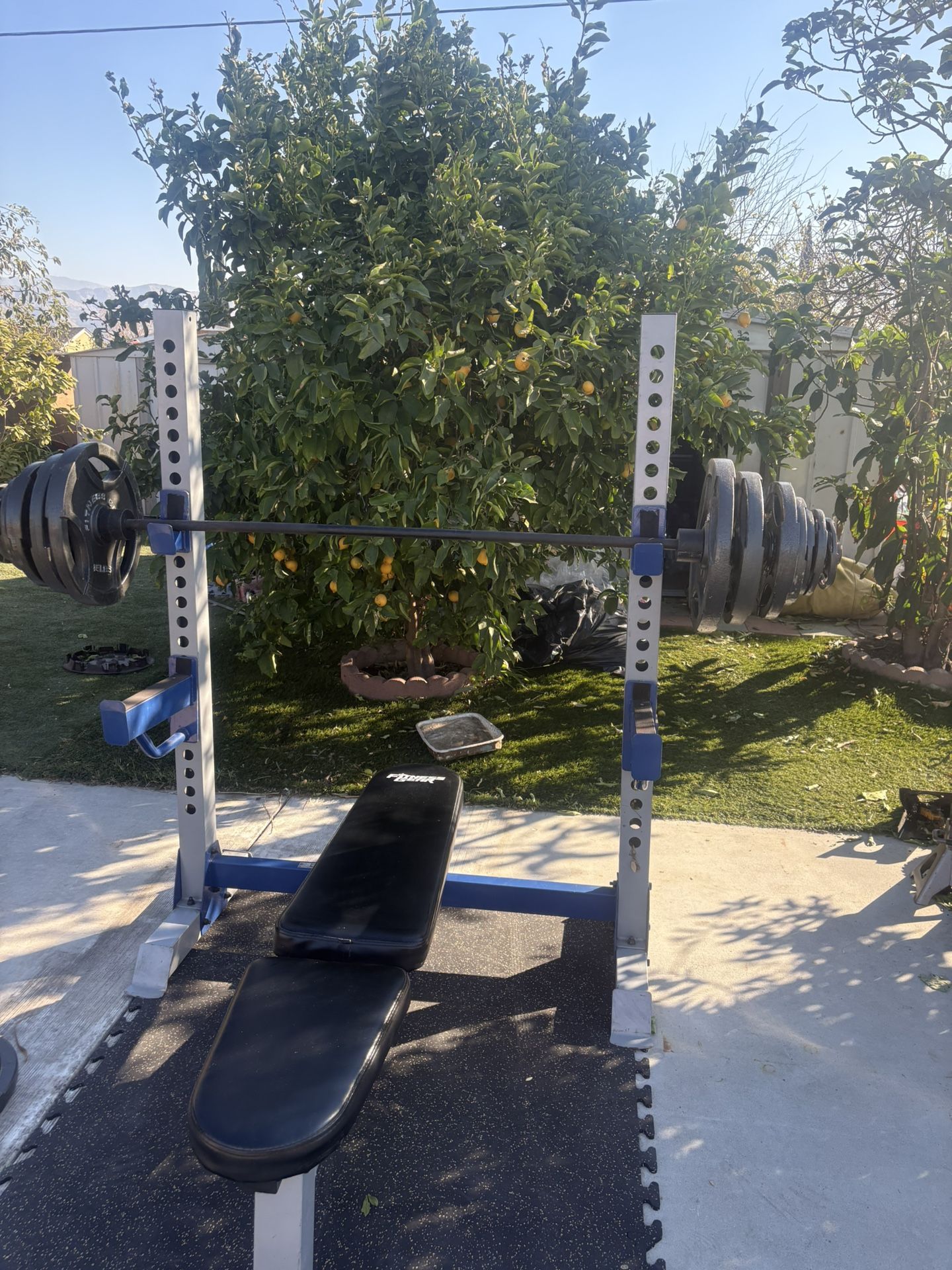 Fitness Gear Bench Press With Fitness Gear Olympic Weights Set