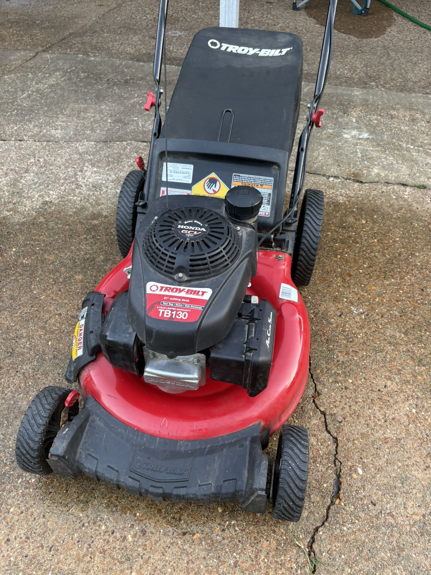 Troy-Bilt TB130 push mower with a Honda GCV160 engine