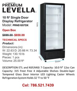 Nevera comercial (Open Box) Levella