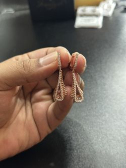 Rose Gold Over 925 Sterling Silver, Lever Back Earrings , AAACZ Stones