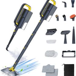 ScrubWiz Steam Mop Cleaner with Detachable Handheld Steamer, 10-in-1 Multi Accessories, Washable Microfiber Pads, 350ml and 2 Adjustable Levels