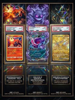 PSA GRADED RARE LOT OF ALL 3 HOLOGRAPHIC POKEMON CARDS SHOWN ABOVE!