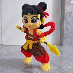 Nezha: The Devil Boy Conquers the Sea Ao Bing is suitable for LEGO building blocks to assemble educational toys three-dimensional puzzle ornaments