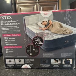 NEW Intex Pillowtop Headboard Airbed 18” Queen Sz