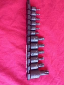 Torx Impact Socket Bit Set on Rail