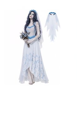 Corpse Bride Costume with Wig Size XL $60 Firm