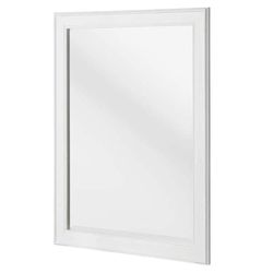 Foremost 24W x 32H Framed Rectangular Beveled Edge Bathroom Vanity Mirror in White