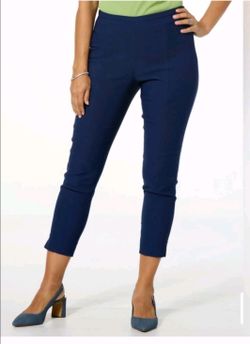 Michael Kors L Women's Ankle Pants Large Pull On Mid Rise Stretch Blue Trousers 

Excellent condition,  no flaws
Dark blue color pull on ankle pants
S