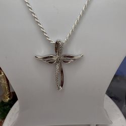 925 Sterling Silver Chain And Pendant 20” Chain Italian Silver Dije Cadena De Plata Italiana 20” Pulgadas 