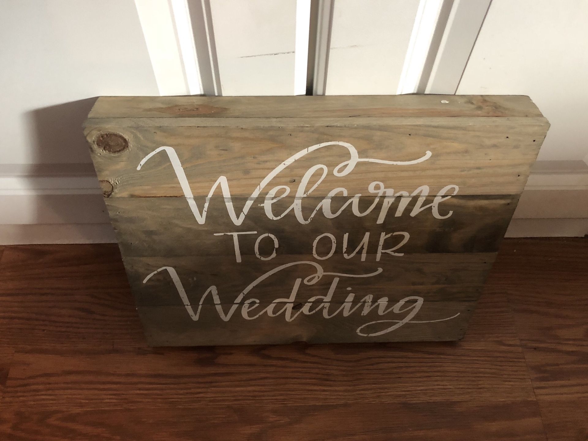 Wooden wedding sign 14” x 11”
