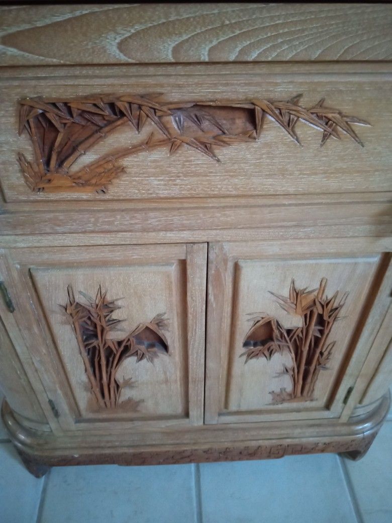 ASIAN CARVED BAR CABINET