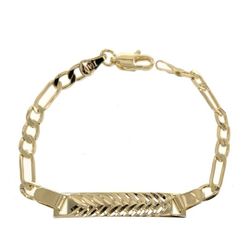 Kids ID Figaro Bracelet Gold Plated 