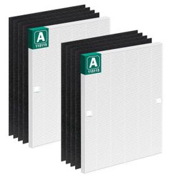 115115 HEPA Filter Replacement C535 for Winix Plasmawave Air Purifier C535 C(contact info removed) 6300-2 P300 AM90, 2 HEPA + 8 Carbon Pre-Filters