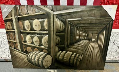 Large Metal Sculpture Art Whiskey Barrel Frame