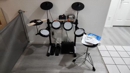 Electronic Drum Set by Donner DED-80 with 20W Amp, Stool & Accessories