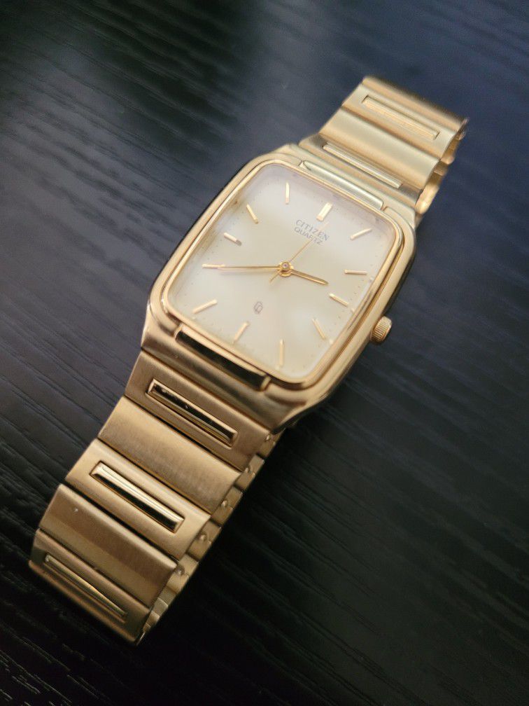 🔥BEAUTIFUL Vintage Citizen 6031-S16890 Gold Filled Tank Dress Watch
