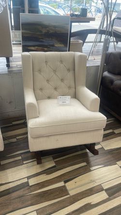 Beige rocking chair