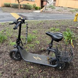 Electric Scooter w/ Seat & Basket – Runs Great