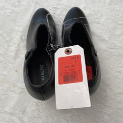 Rialto Women Black Leather Shoes, Size 9