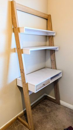 Freestanding Shelf-Desk with Drawer