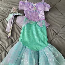 Authentic Disney Ariel Little Mermaid Dress Crown Wand Size 5/6
$50 OBO