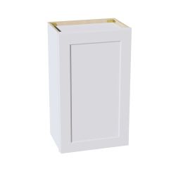 18"W x 30"H 1 Door & 2 Shelves Full Overlay Plywood Shaker White Wall Cabinet