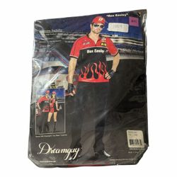 Race Car Drive Adult Men’s Halloween Costume. Size Large . *Shirt *Hat *Gloves.