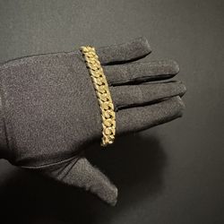 14K Gold filled Miami cuban link name plate ID bracelet