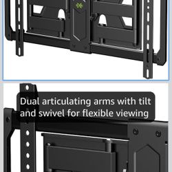 USX MOUNT Ultra Slim TV Wall Mount for Most 37-82 inch Television, Full Motion TV Mount Dual Swivel Articulating Tilt 6 Arms, Up to 120lbs, VESA 600x4