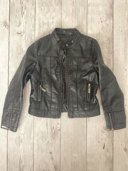 GIRL BLACK PLEATHER JACKET