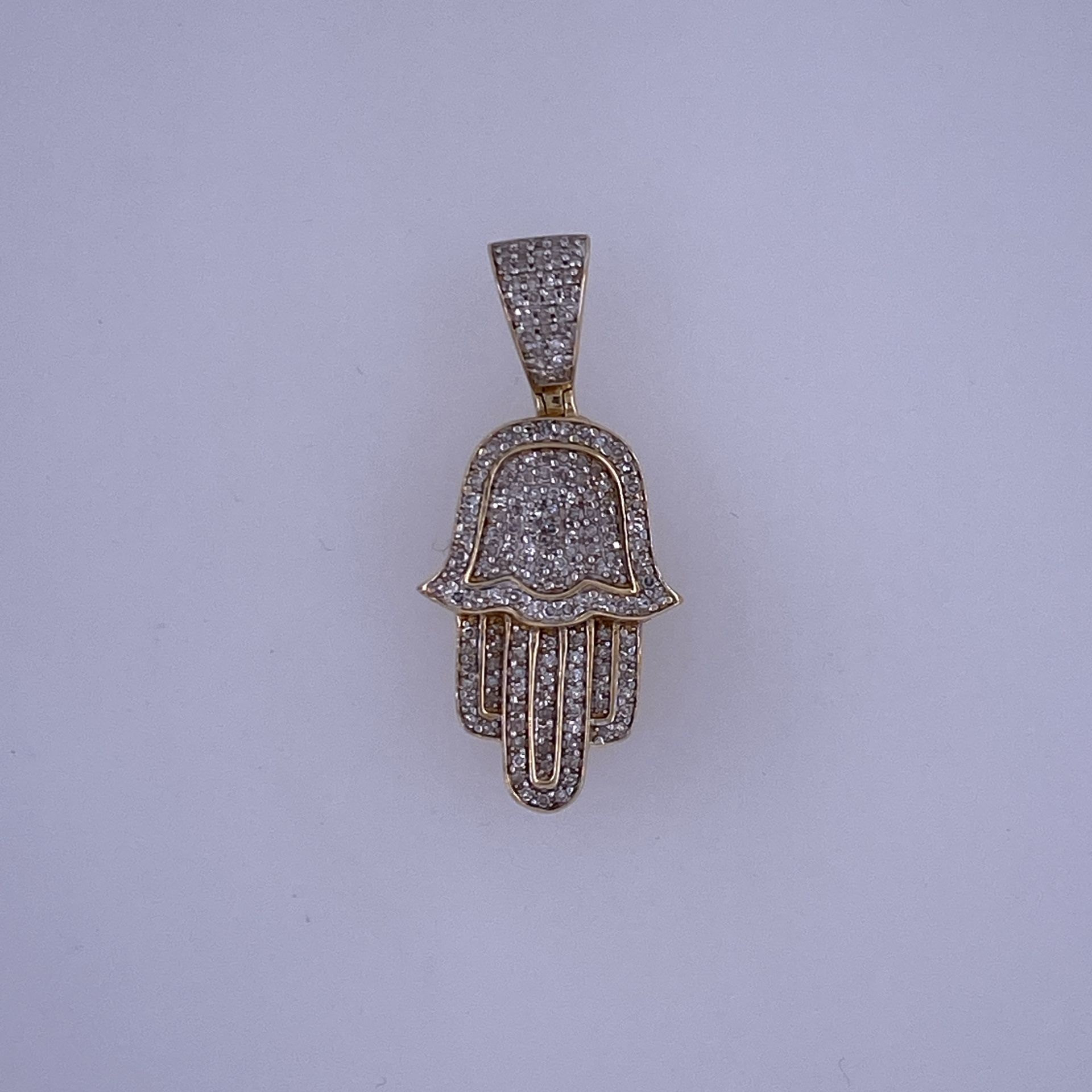 10k Yellow Gold Hamsa Charm W/ 1.78TCW Of Diamond Stones