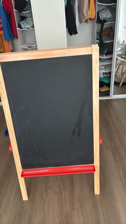 Kids Wooden Standing Chalkboard Easel