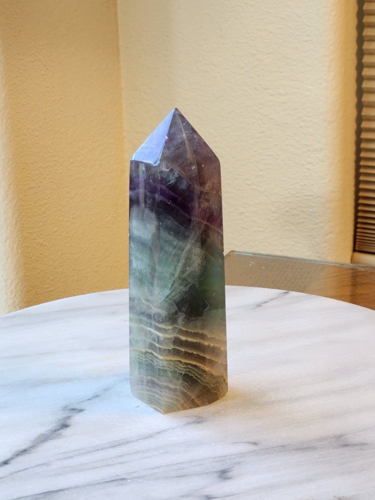 0.8 Lb (371g) Fluorite Tower Quartz Crystal