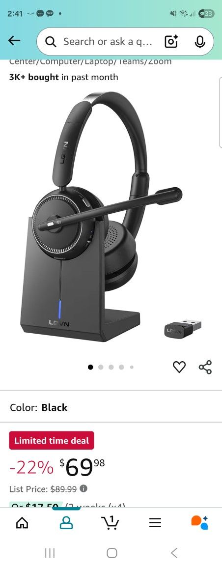 Wireless Headset With Mic With USB Or Bluetooth