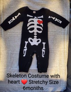 Baby Skeleton Halloween Costume Romper 6 Months