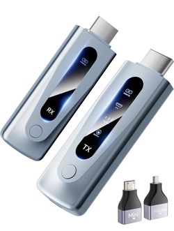 New-2025 Upgraded Wireless HDMI Transmitter & Receiver 328FT/100M, Plug & Play Portable 5G+2.4G Wireless HDMI Extender Kit for 4K Decode Input 1080P O
