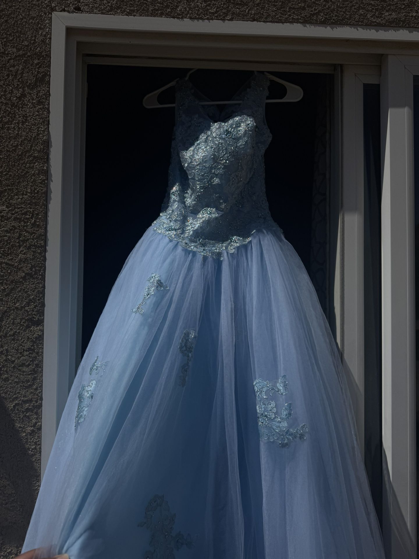 Quinceanera dress only worn once the blue one only