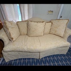 Fabric Sofa With Pillow Arms 